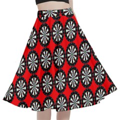 Dart Board A-line Full Circle Midi Skirt With Pocket