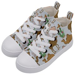 Camels Cactus Desert Pattern Kids  Mid-top Canvas Sneakers by Hannah976