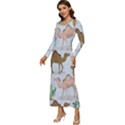 Camels Cactus Desert Pattern Long Sleeve Longline Maxi Dress View2