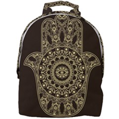 Hamsa Hand Drawn Symbol With Flower Decorative Pattern Mini Full Print Backpack by Hannah976