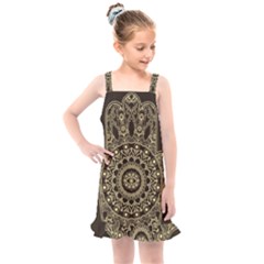 Hamsa Hand Drawn Symbol With Flower Decorative Pattern Kids  Overall Dress by Hannah976