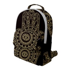 Hamsa Hand Drawn Symbol With Flower Decorative Pattern Flap Pocket Backpack (large) by Hannah976