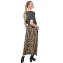 Hamsa Hand Drawn Symbol With Flower Decorative Pattern Velour Split Maxi Skirt View2