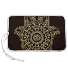 Hamsa Hand Drawn Symbol With Flower Decorative Pattern Pen Storage Case (s) by Hannah976