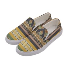 Seamless Pattern Egyptian Ornament With Lotus Flower Women s Canvas Slip Ons by Hannah976