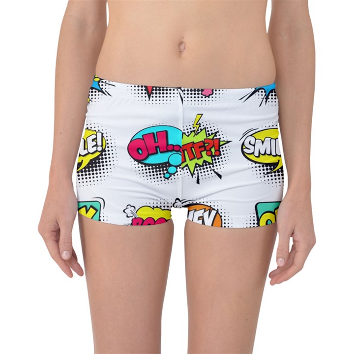 Set Colorful Comic Speech Bubbles Boyleg Bikini Bottoms