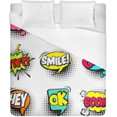 Set Colorful Comic Speech Bubbles Duvet Cover (california King Size) by Hannah976