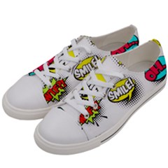 Set Colorful Comic Speech Bubbles Men s Low Top Canvas Sneakers by Hannah976