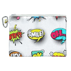 Set Colorful Comic Speech Bubbles Canvas Cosmetic Bag (xl) by Hannah976