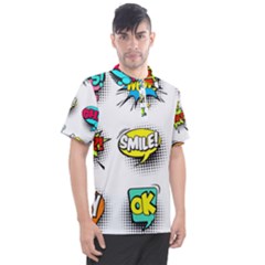 Set Colorful Comic Speech Bubbles Men s Polo T-shirt by Hannah976