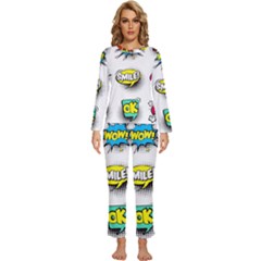 Set Colorful Comic Speech Bubbles Womens  Long Sleeve Lightweight Pajamas Set by Hannah976