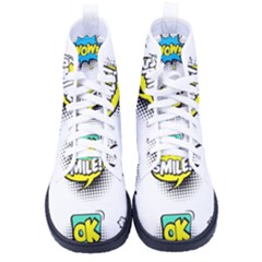 Set Colorful Comic Speech Bubbles Men s High-top Canvas Sneakers by Hannah976