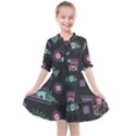 Vintage Seamless Pattern With Tribal Art African Style Drawing Kids  All Frills Chiffon Dress View1