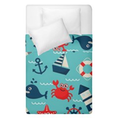 Seamless Pattern Nautical Icons Cartoon Style Duvet Cover Double Side (single Size) by Hannah976