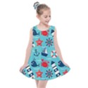 Seamless Pattern Nautical Icons Cartoon Style Kids  Summer Dress View1