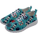 Seamless Pattern Nautical Icons Cartoon Style Mens Athletic Shoes View2