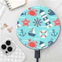 Seamless Pattern Nautical Icons Cartoon Style Wireless Fast Charger(White) View1