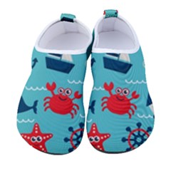 Seamless Pattern Nautical Icons Cartoon Style Men s Sock-style Water Shoes by Hannah976