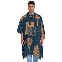 Dark Seamless Pattern Symbols Landmarks Signs Egypt Art Men s Hooded Rain Ponchos by Hannah976