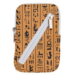 Egyptian Hieroglyphs Ancient Egypt Letters Papyrus Background Vector Old Egyptian Hieroglyph Writing Belt Pouch Bag (small) by Hannah976