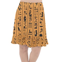 Egyptian Hieroglyphs Ancient Egypt Letters Papyrus Background Vector Old Egyptian Hieroglyph Writing Fishtail Chiffon Skirt by Hannah976