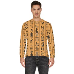 Egyptian Hieroglyphs Ancient Egypt Letters Papyrus Background Vector Old Egyptian Hieroglyph Writing Men s Fleece Sweatshirt by Hannah976