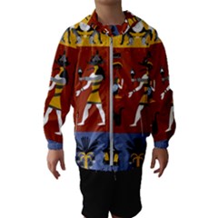 Ancient Egyptian Religion Seamless Pattern Kids  Hooded Windbreaker by Hannah976