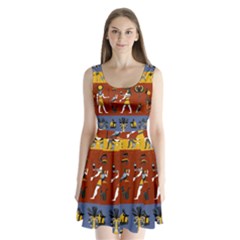 Ancient Egyptian Religion Seamless Pattern Split Back Mini Dress  by Hannah976