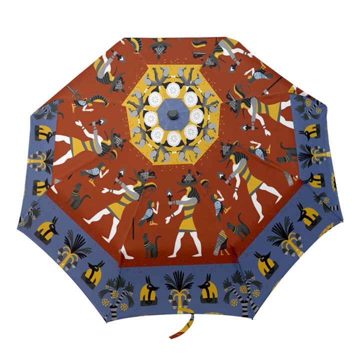 Ancient Egyptian Religion Seamless Pattern Folding Umbrellas