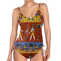 Ancient Egyptian Religion Seamless Pattern Tankini Set by Hannah976