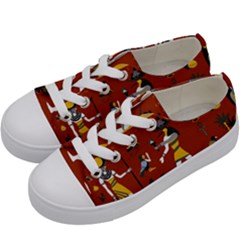 Ancient Egyptian Religion Seamless Pattern Kids  Low Top Canvas Sneakers by Hannah976