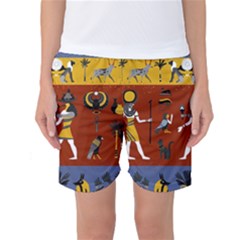 Ancient Egyptian Religion Seamless Pattern Women s Basketball Shorts by Hannah976