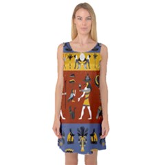 Ancient Egyptian Religion Seamless Pattern Sleeveless Satin Nightdress by Hannah976