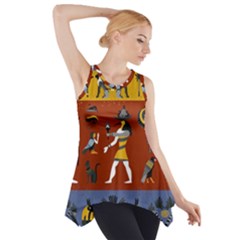 Ancient Egyptian Religion Seamless Pattern Side Drop Tank Tunic by Hannah976