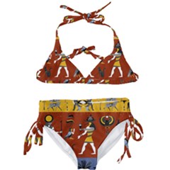 Ancient Egyptian Religion Seamless Pattern Kids  Classic Bikini Set by Hannah976