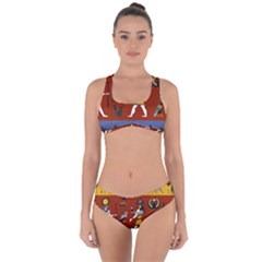 Ancient Egyptian Religion Seamless Pattern Criss Cross Bikini Set by Hannah976