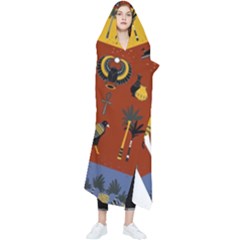 Ancient Egyptian Religion Seamless Pattern Wearable Blanket by Hannah976