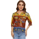 Ancient Egyptian Religion Seamless Pattern Women s Quarter Sleeve Pocket Shirt View1