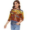 Ancient Egyptian Religion Seamless Pattern Women s Quarter Sleeve Pocket Shirt View3