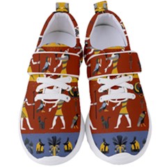 Ancient Egyptian Religion Seamless Pattern Women s Velcro Strap Shoes by Hannah976