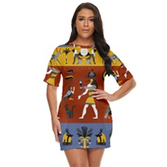 Ancient Egyptian Religion Seamless Pattern Just Threw It On Dress by Hannah976