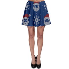 Santa Clauses Wallpaper Skater Skirt by artworkshop