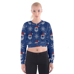 Santa Clauses Wallpaper Cropped Sweatshirt by artworkshop