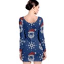 Santa Clauses Wallpaper Long Sleeve Velvet Bodycon Dress View2