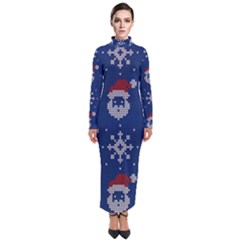 Santa Clauses Wallpaper Turtleneck Maxi Dress by artworkshop