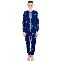 Santa Clauses Wallpaper Onepiece Jumpsuit (ladies) by artworkshop