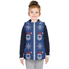 Santa Clauses Wallpaper Kids  Hooded Puffer Vest by artworkshop