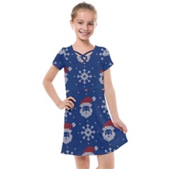 Santa Clauses Wallpaper Kids  Cross Web Dress by artworkshop