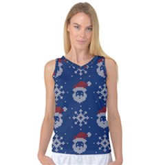 Santa Clauses Wallpaper Women s Basketball Tank Top by artworkshop