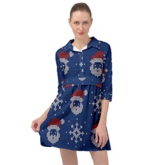 Santa Clauses Wallpaper Mini Skater Shirt Dress by artworkshop